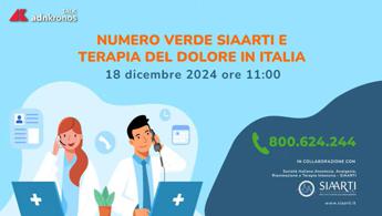 ‘Numero verde Siaarti e terapia del dolore in Italia’, online il talk